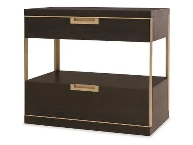 Cadence Two Drawer Nightstand - Mocha