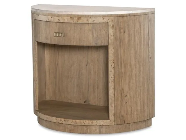 Monterey Demilune Nightstand With Travertine - Hawthorne Light