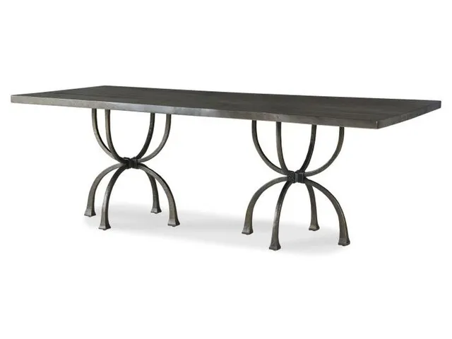 86 Guan Slab Dining Table - Mottled Bronze Base