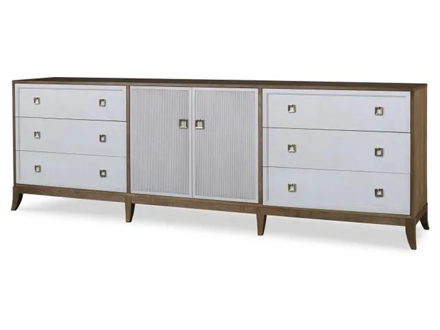 Details I Six Drawer - Two Door Low Credenza
