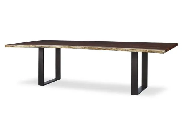 120 Guan Slab Dining Table - Oiled Bronze Strap