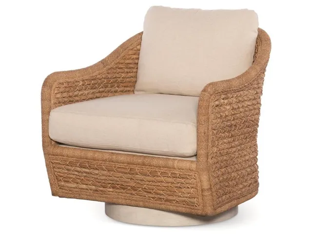 Pompano Swivel Lounge Chair - Natural/Flax