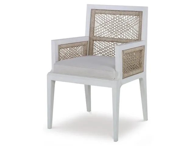Pasadena Arm Chair - White/Natural/Flax