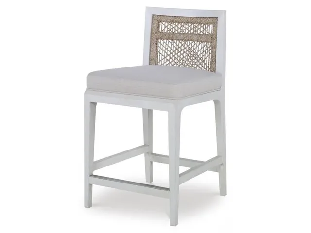 Pasadena Counter Stool - White/Natural/Flax