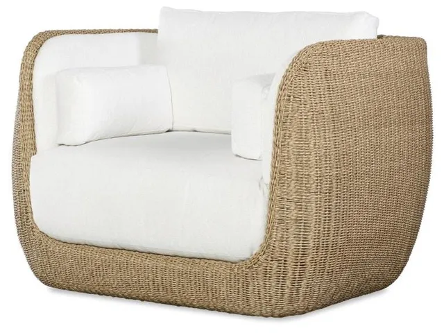 Soverato Outdoor Swivel Lounge Chair - Natural