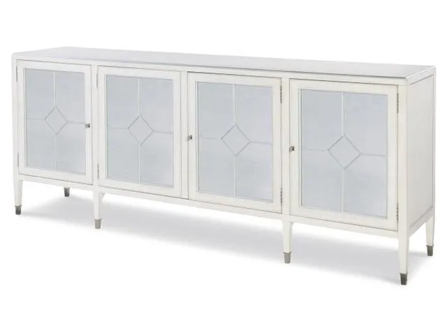 Barrington Four Door Sideboard - White/Silver