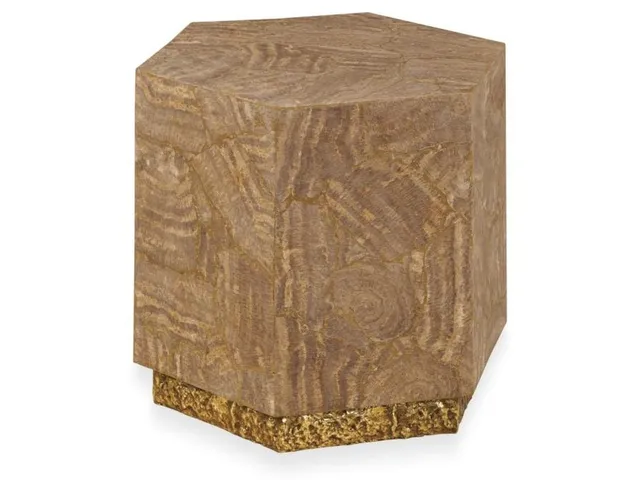 Aidan Hexagon Travertine Accent Table