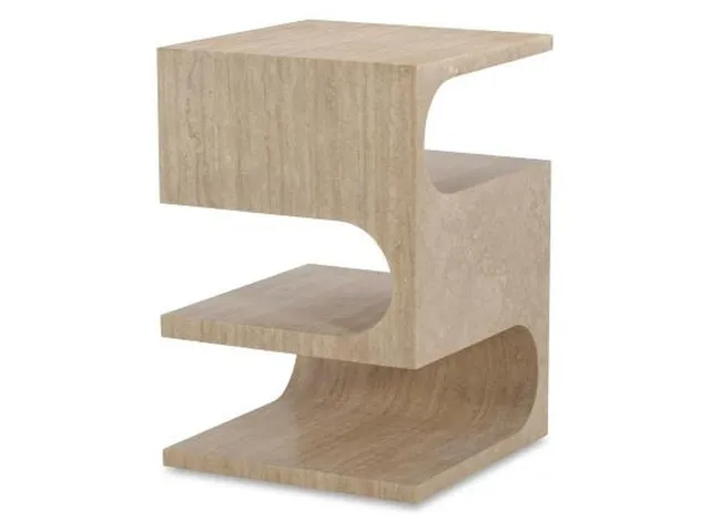 Ascoli Accent Table - Travertine