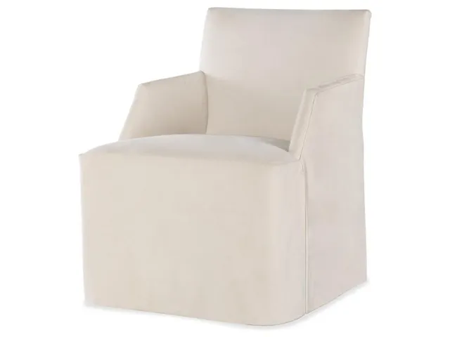 Stefano Skirted Chair - Taupe Suede (Stocked)
