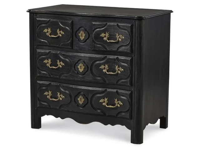 Louis Xiv Nightstand - French Ebonized Noir