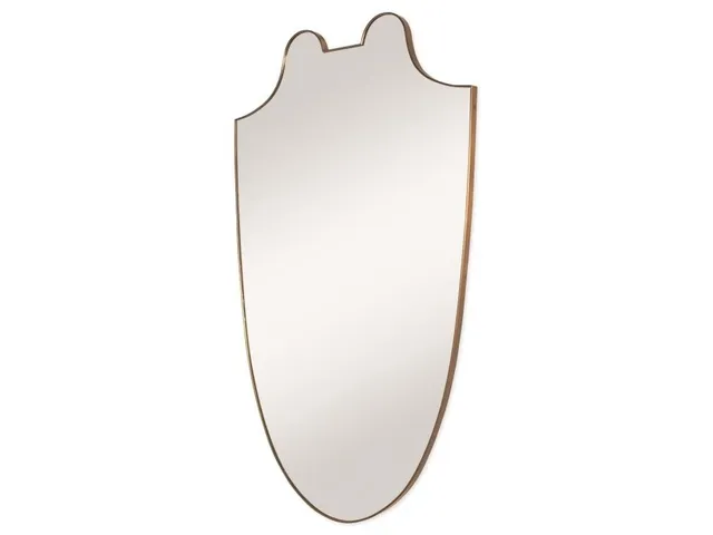 Rivoli Shield Mirror - Italian Vintage Brass