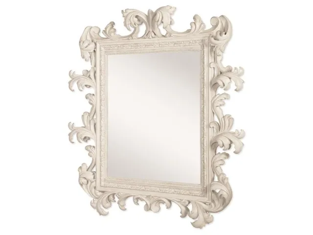 Italian Rococo Mirror - French Painted Blanc