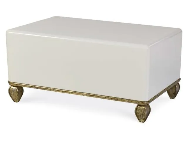 Loire Cocktail Table - French Lacquered White With Gold