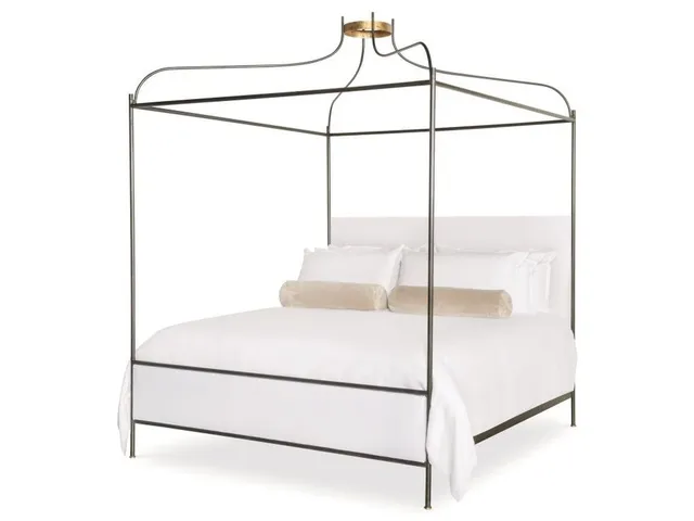 Venetian King Bed With Canopy - Square Headboard