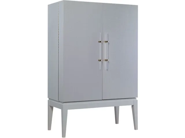 Socialite High Bar Cabinet with Grass Cloth