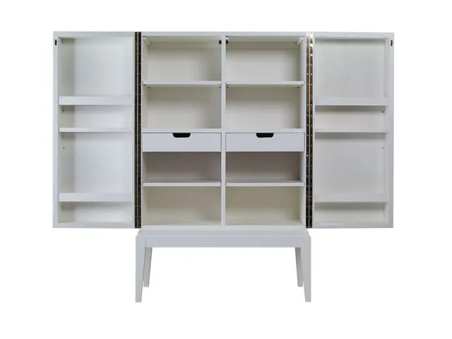 Socialite High Bar Cabinet with Grass Cloth