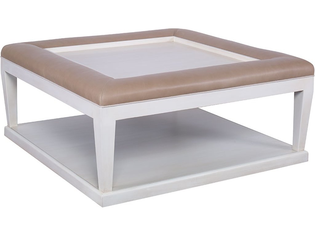 Logan Leather Ottoman with Tray - main image