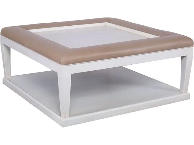 Logan Leather Ottoman with Tray