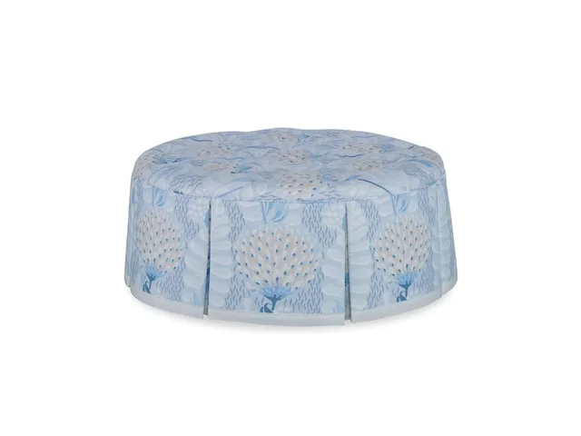 Studio C Round Skirted Ottoman