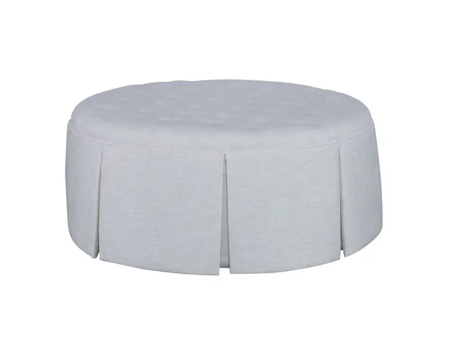 Studio C Round Skirted Ottoman