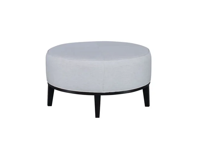 Studio C Round Exposed Wood Leg Ottoman