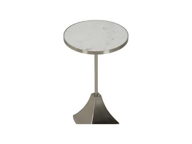 Essex Drinks Table - Nickel/White Marble - Alternative View