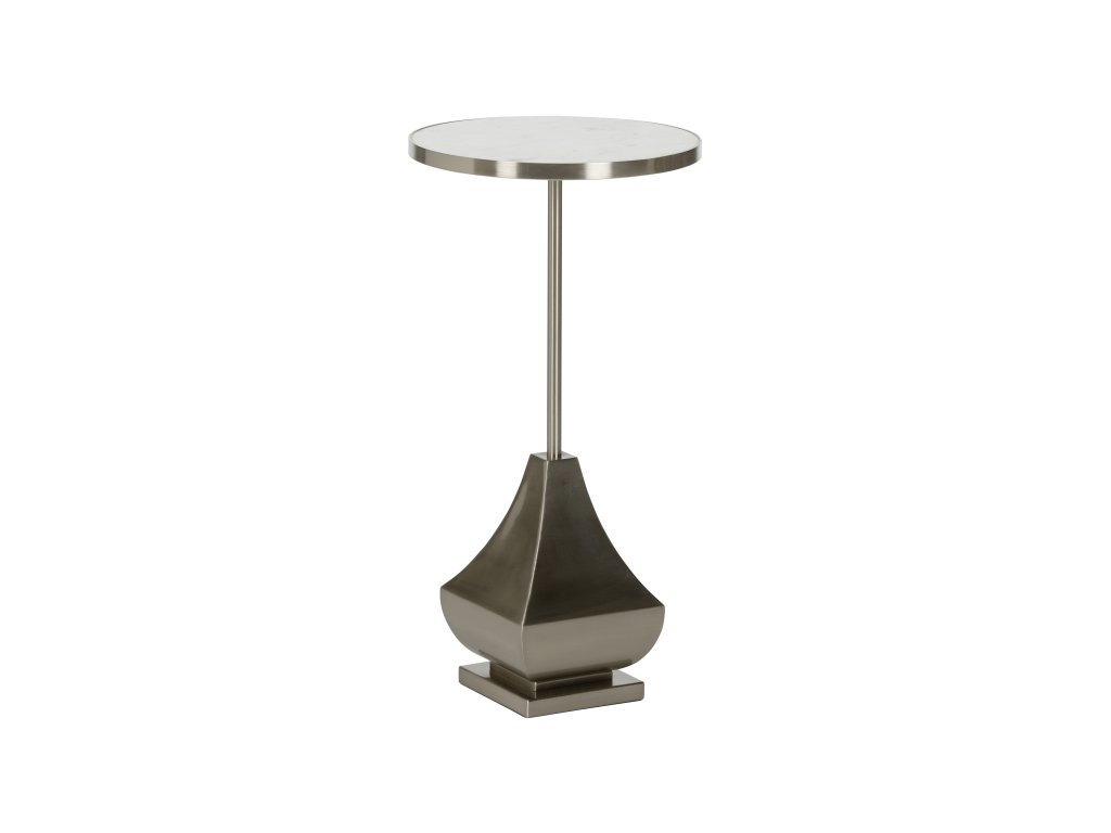 Essex Drinks Table - Nickel/White Marble - main image