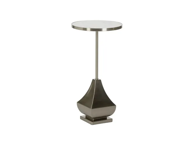 Essex Drinks Table - Nickel/White Marble
