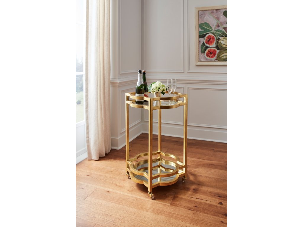 Quatrefoil Bar Cart - Gold - image 4