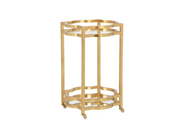Quatrefoil Bar Cart - Gold
