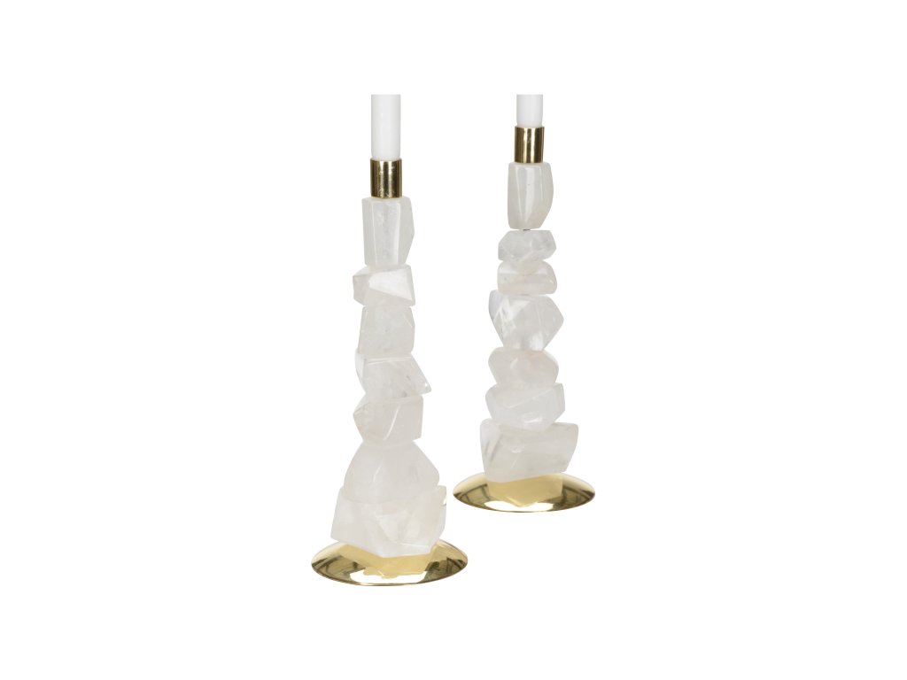 Rock Crystal Candlestands - (PR) - image 1