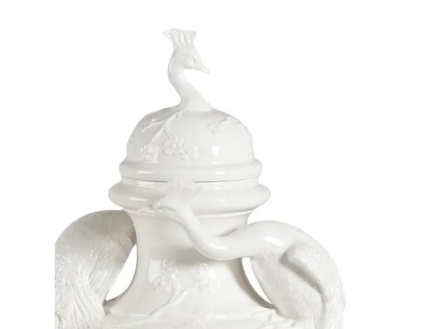 Peacock Ceramic Urn - Alternative View