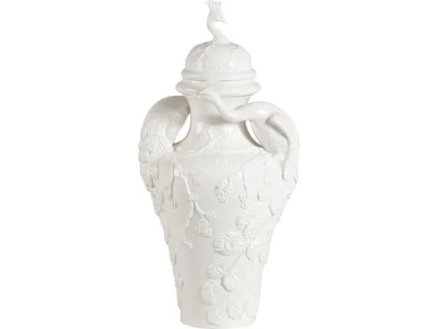 Peacock Ceramic Urn