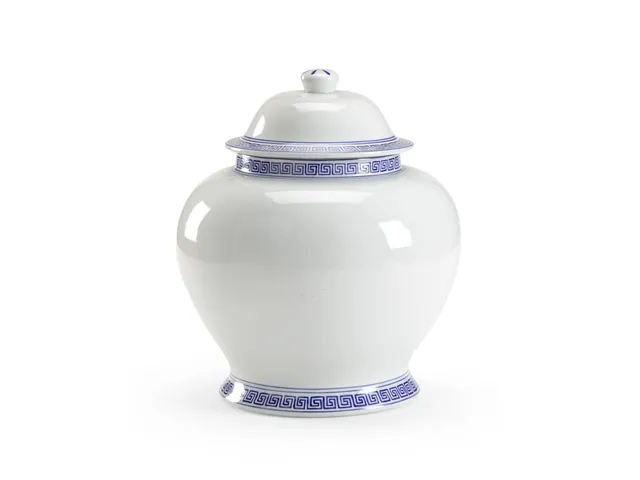 Greek Key Covered Urn