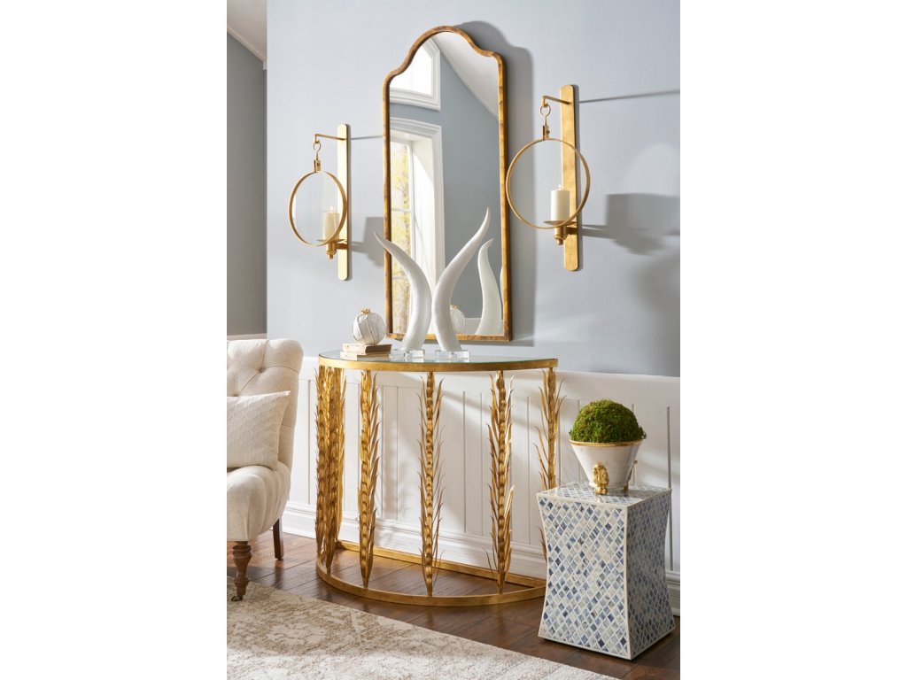 Scalloped Top Mirror - Gold - image 1