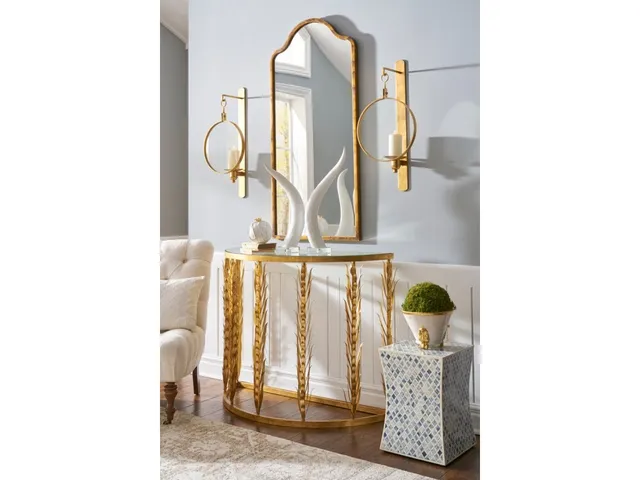 Scalloped Top Mirror - Gold - Alternative View