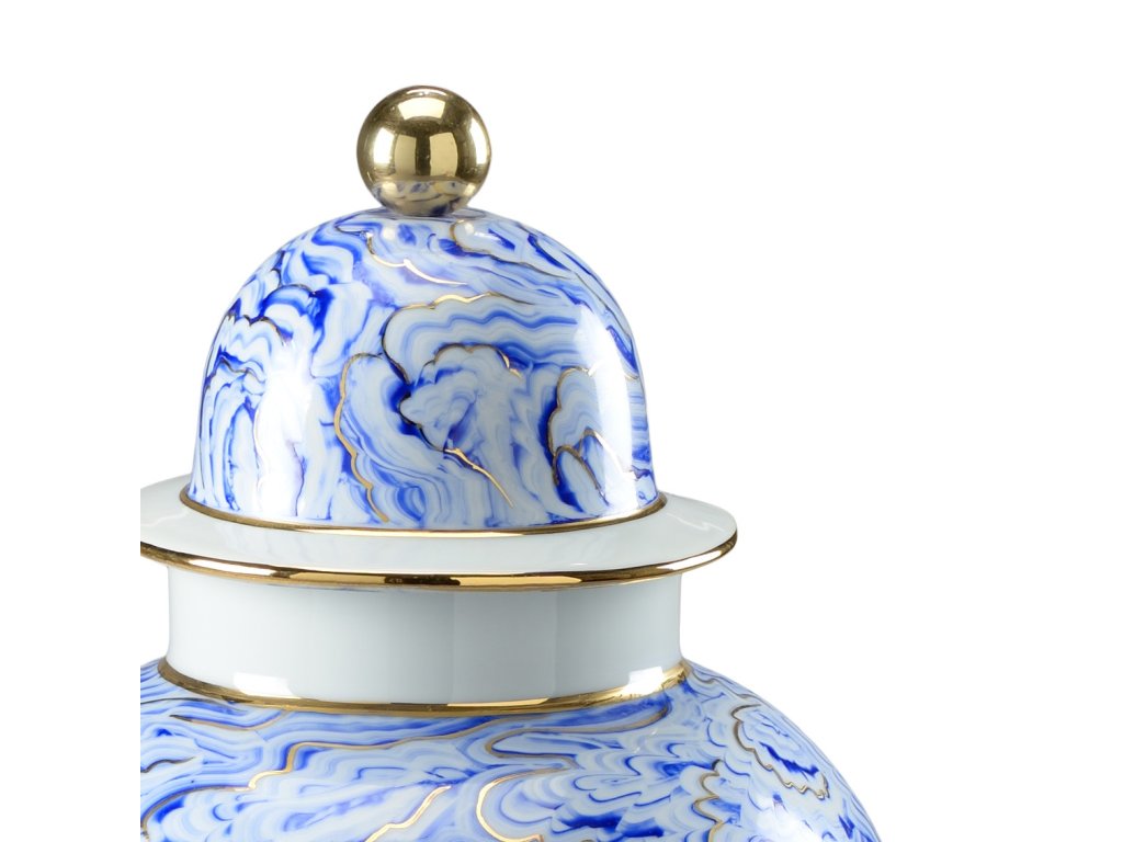 Marbleized Covered Urn (Lg) - image 1