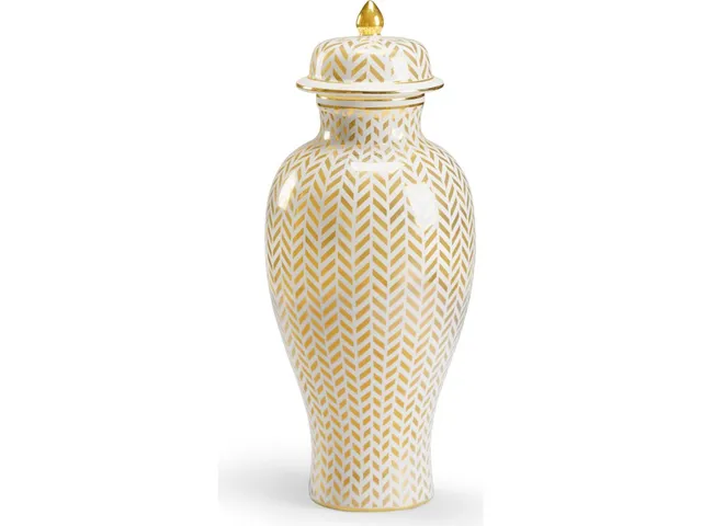 Herringbone Vase - Gold