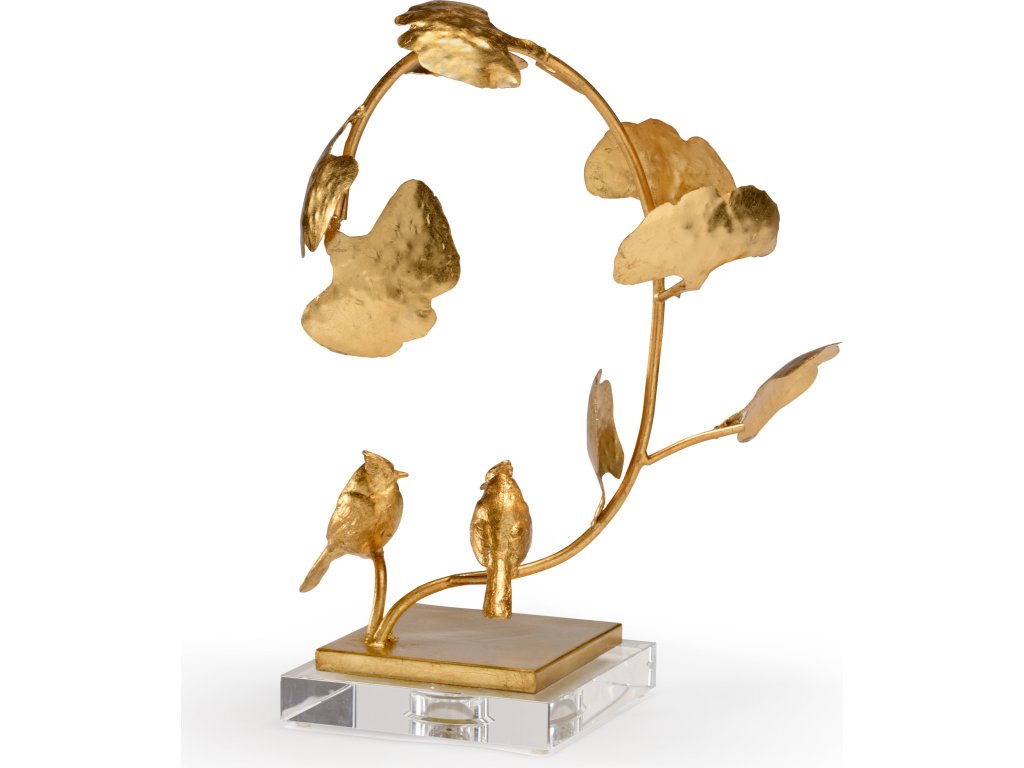 Lotus And Bird Accent - Gold - main image