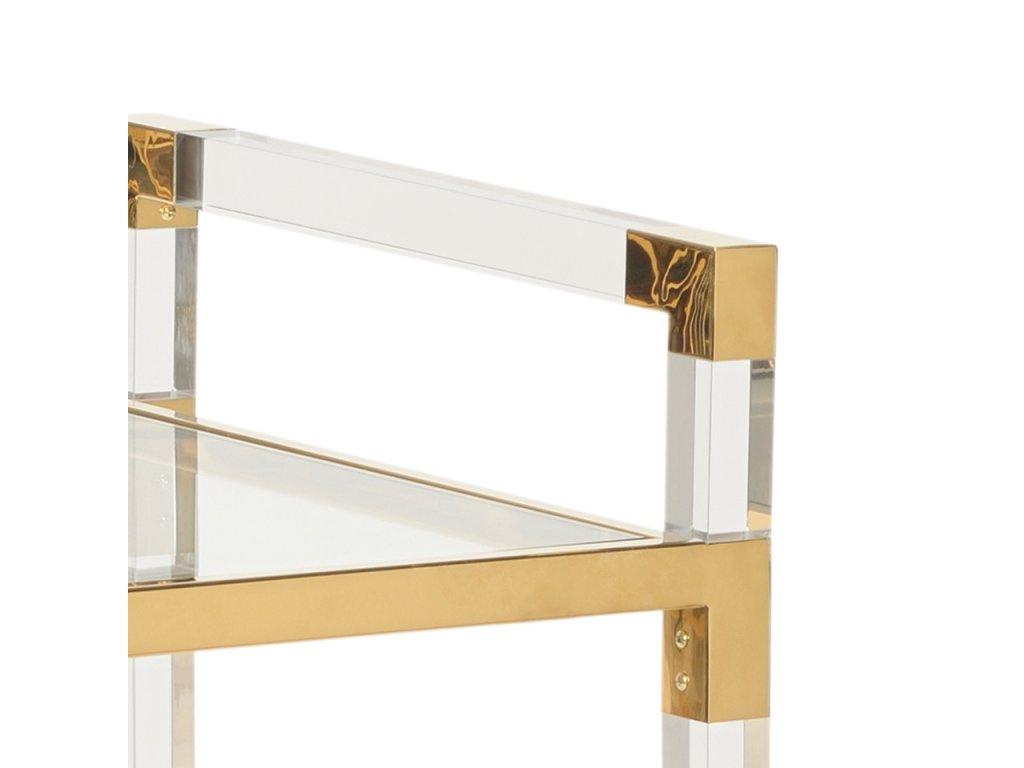 Acrylic Bar Cart - Brass - image 1