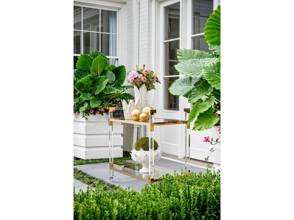 Acrylic Bar Cart - Brass - image 2