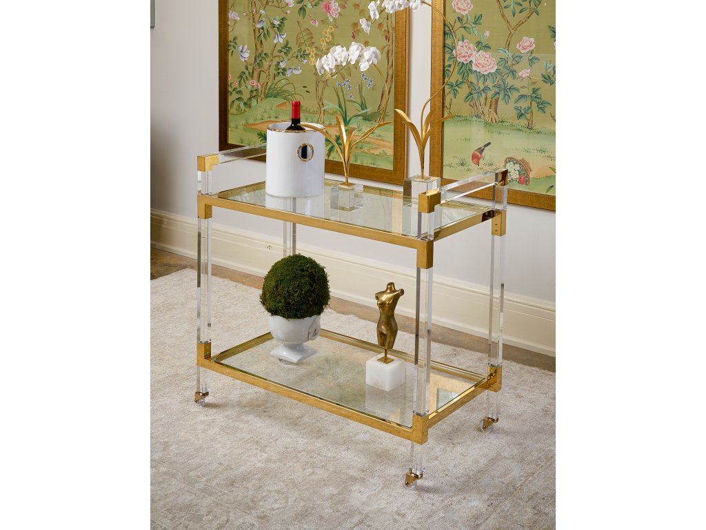 Acrylic Bar Cart - Brass - image 3
