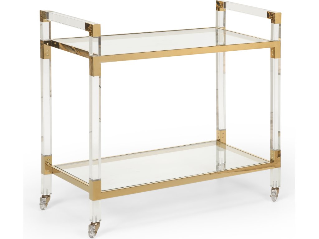 Acrylic Bar Cart - Brass - main image