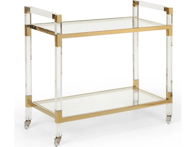 Acrylic Bar Cart - Brass