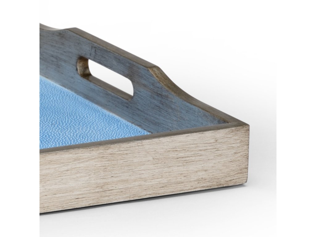 Large Blue Shagreen Tray - image 1