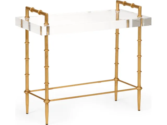 Acrylic Bamboo Side Table