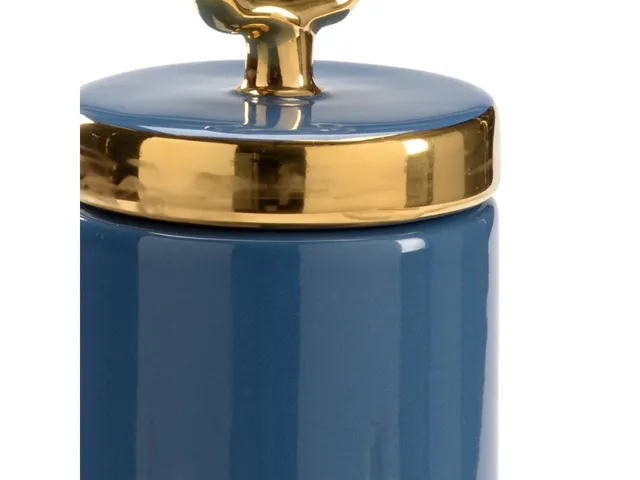 French Blue Lidded Jar - Alternative View