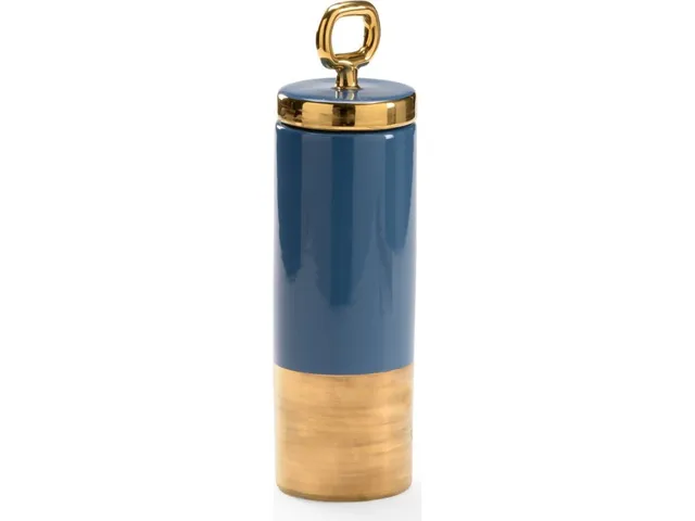 French Blue Lidded Jar