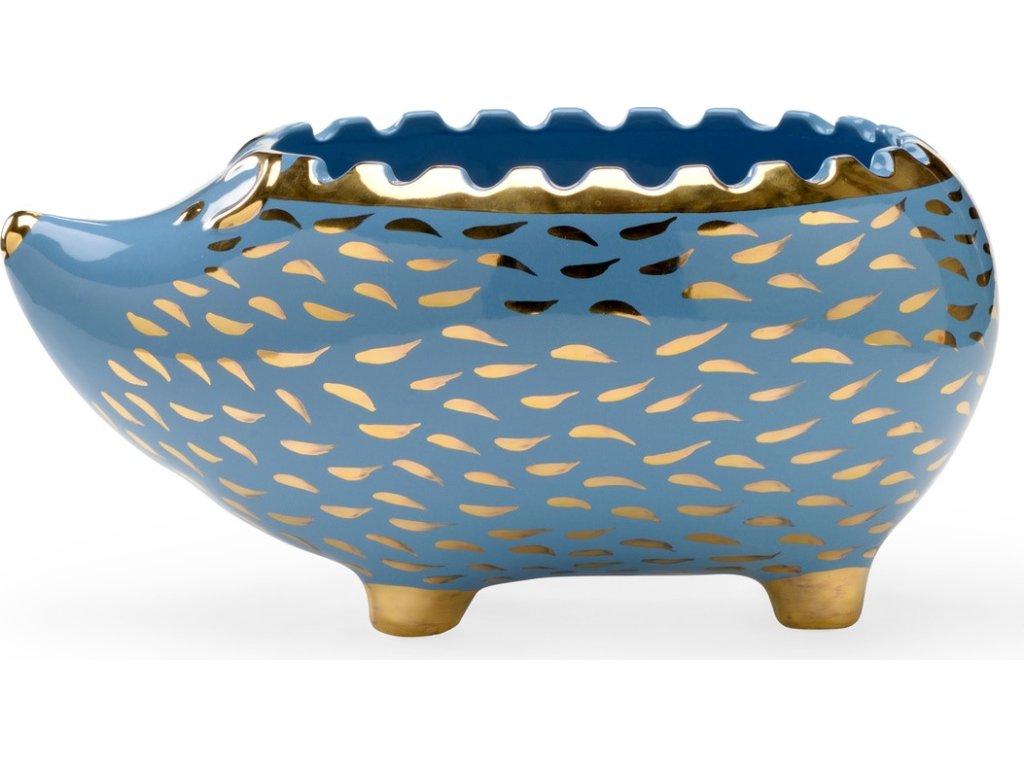 Hedgehog Bowl - Blue/Gold - image 1