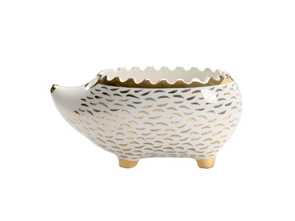 Hedgehog Bowl - White/Gold - image 1